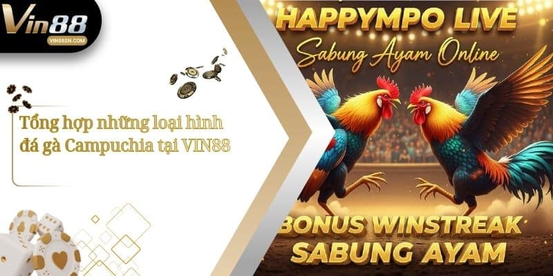 Tổng hợp những loại hình đá gà Campuchia tại VIN88